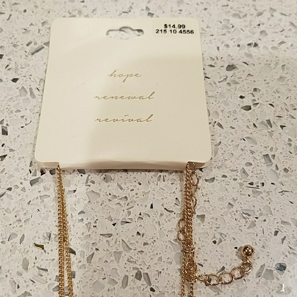 Gold costume necklace, with 2 length chain. - Picture 3 of 4